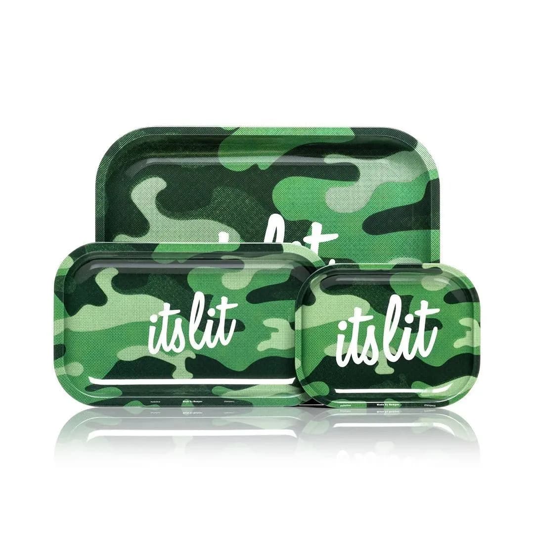 Tabuleiro para Enrolar Camuflado Verde Claro It's Lit!