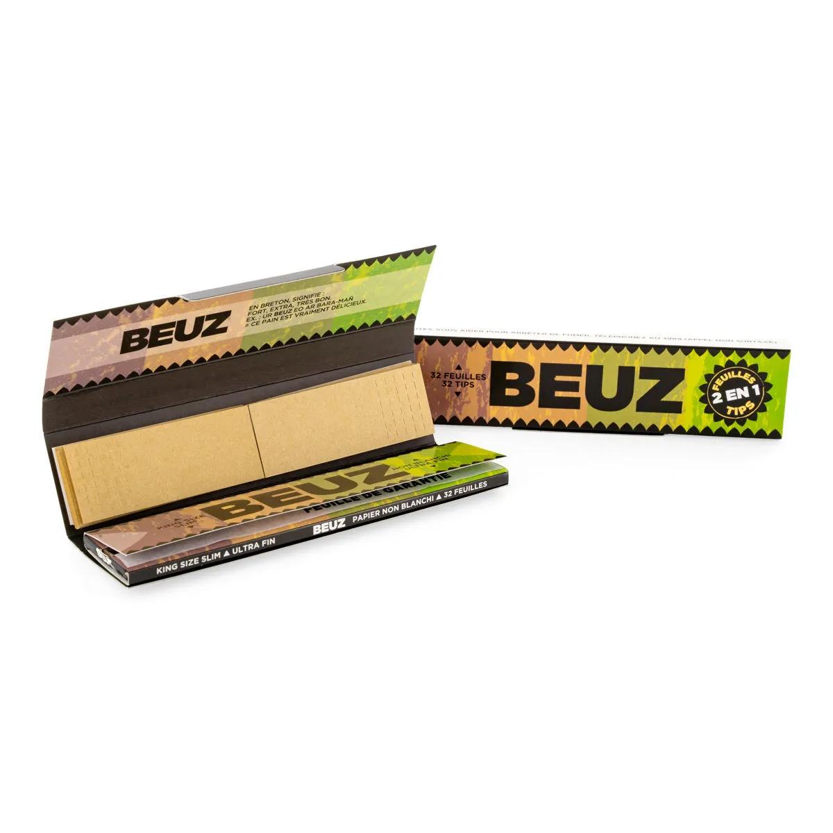 BEUZ Mortalhas Não Branqueadas King Size Slim + Filtros