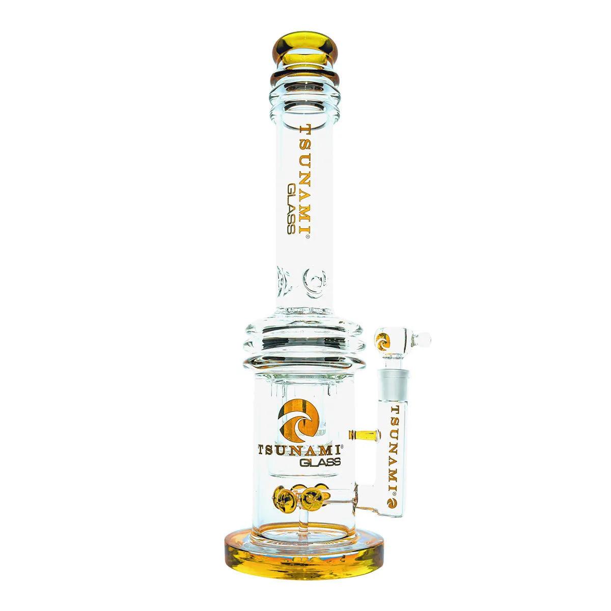 Bong com Percolador Button Double Honeycomb 16'' (Tsunami Glass)