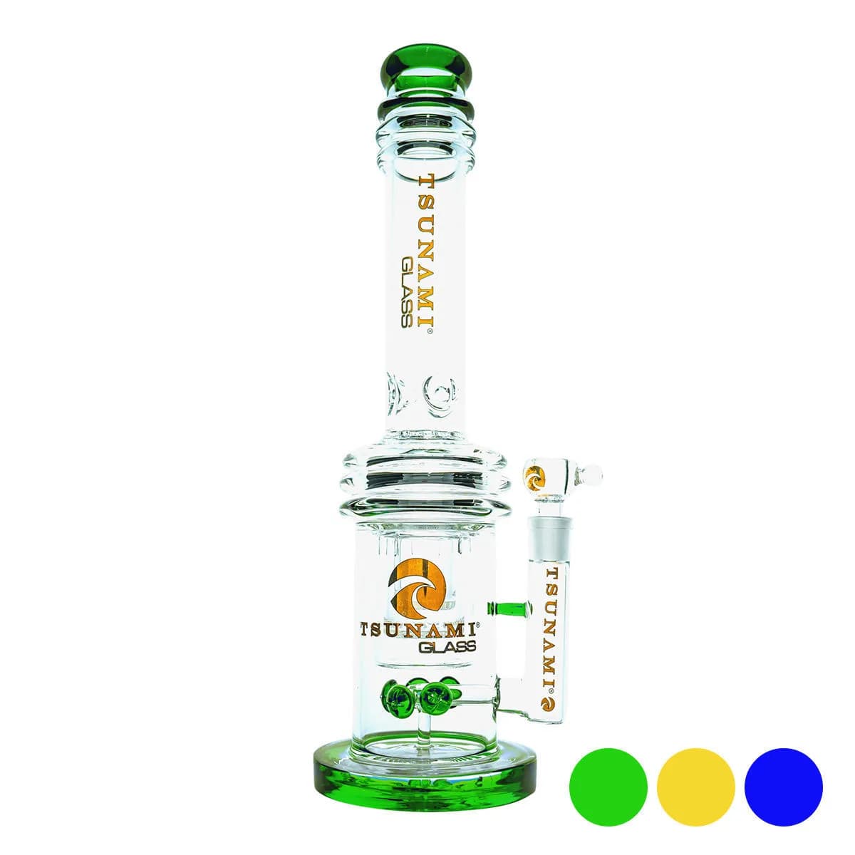 Bong com Percolador Button Double Honeycomb 16'' (Tsunami Glass)