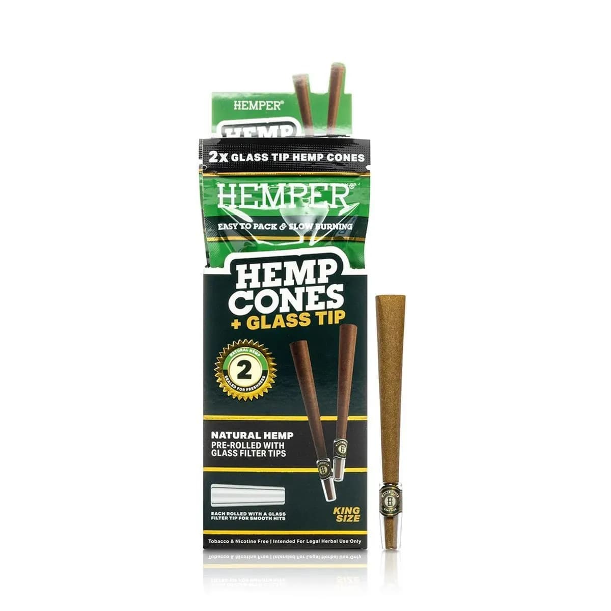 Cones King Size + Filtros de Vidro 2 Unidades