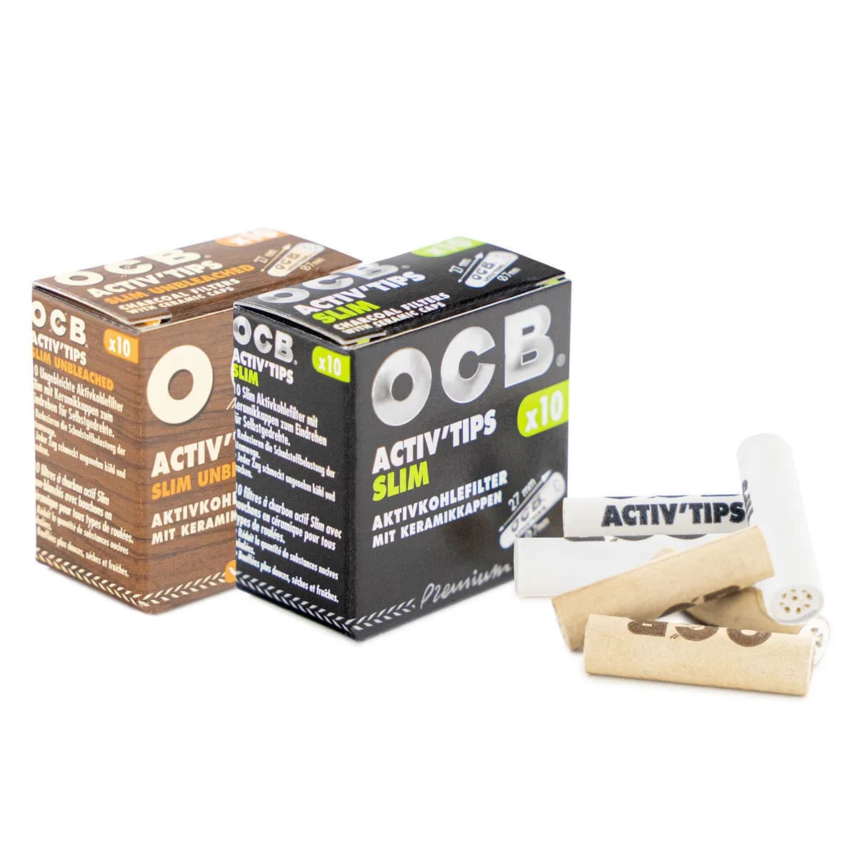 OCB Activ'Tips Slim Filtros de Carvão Ativado
