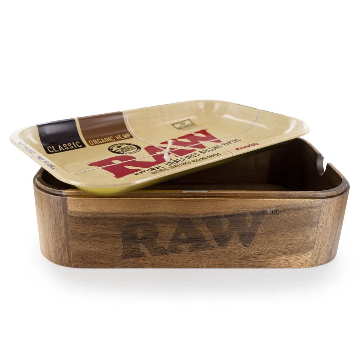 Caixa de Madeira RAW com Tampa-Bandeja