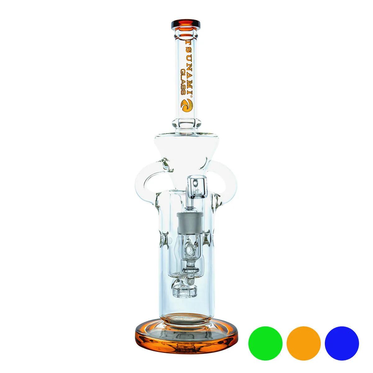 Dab Rig Recycler Swiss com Shower Head 13'' (Tsunami Glass)