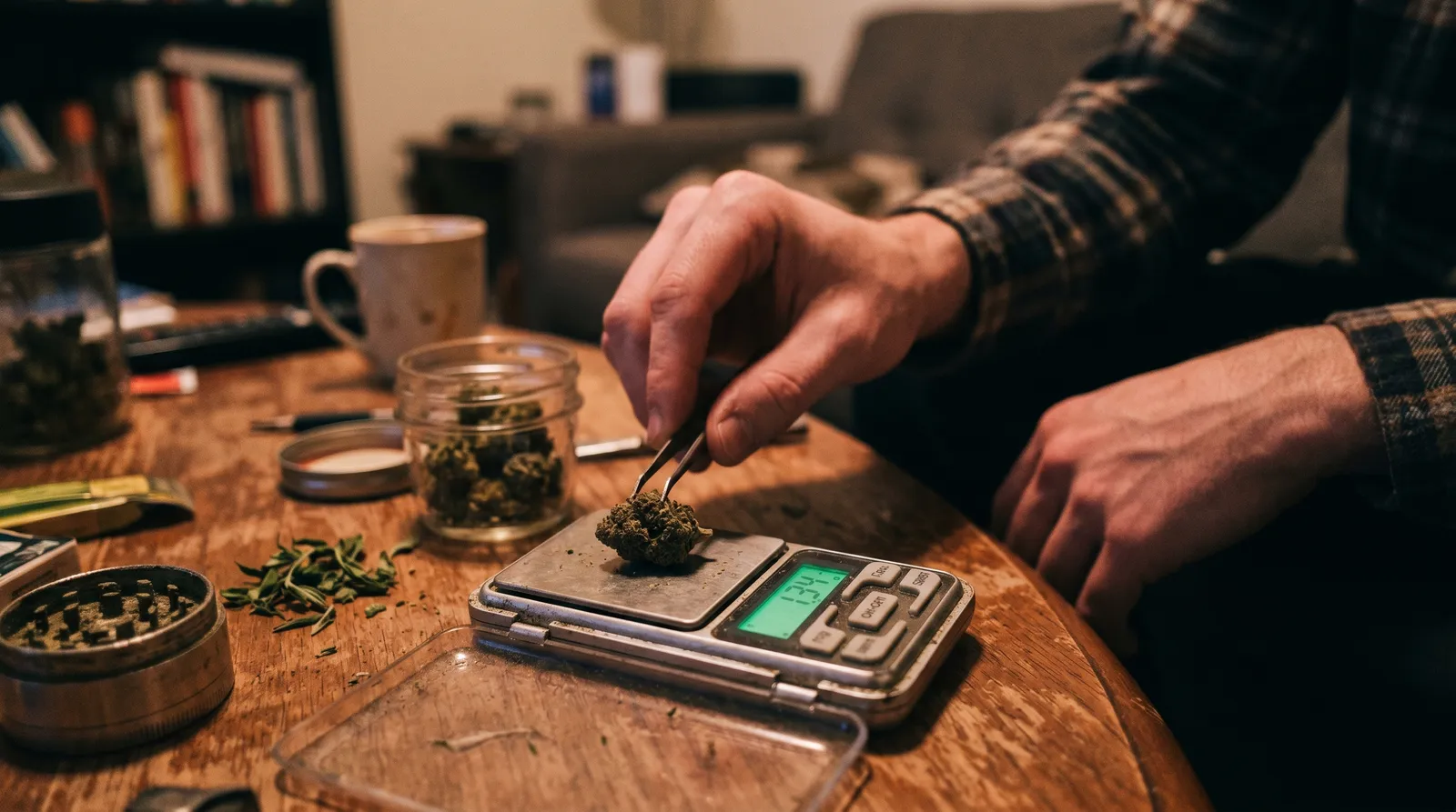 AZARIUS · Como pesar cannabis com rigor (e estimar sem balança)